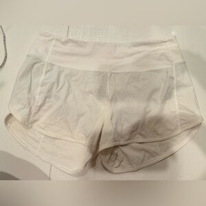 Lululemon speed up line running short; white; women’s size 8